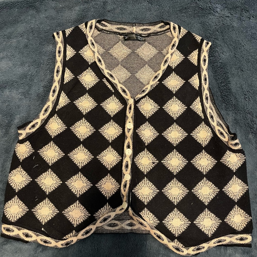 COTTAGE CORE Checkered Vest